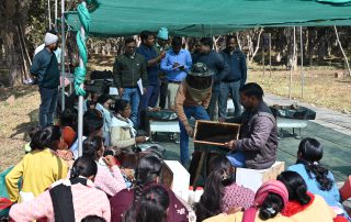 Beekeeping training demonstration for farmers